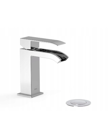 Bateria umywalkowa stojąca Tres srebrny 00611001D