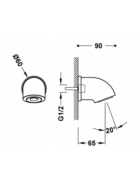 TRES Colectividades Deszczownica naścienna prysznicowa 13416803