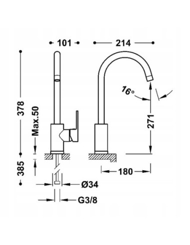 Bateria kuchenna stojąca Tres BASIC srebrny 21644010