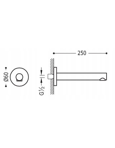 TRES Compl Griferia Wylewka stała naścienna 16117102