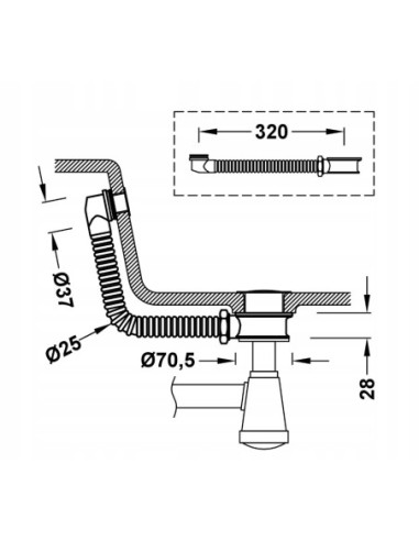 TRES Compl Adapter do umywalek szklanych lub ze stali nierdzewnej 13463450