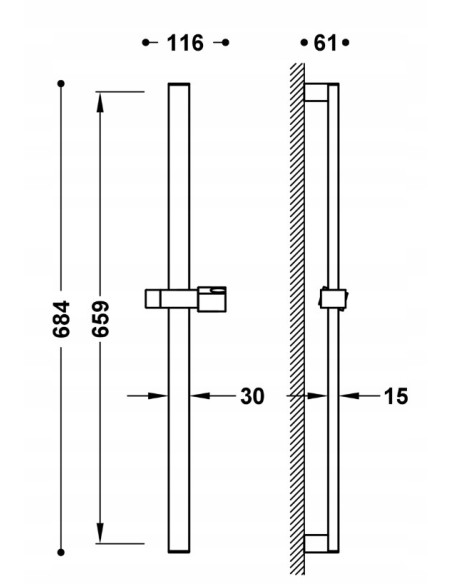 TRES Compl Ducha Drążek przesuwny prysznicowy 134516
