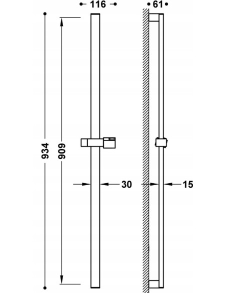 TRES Compl Ducha Drążek przesuwny prysznicowy 134517