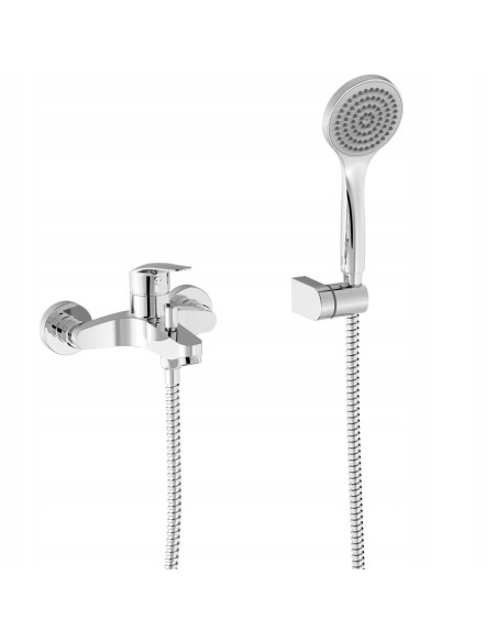 Bateria wannowo-prysznicowa ścienna Tres Base Plus srebrny 21617010