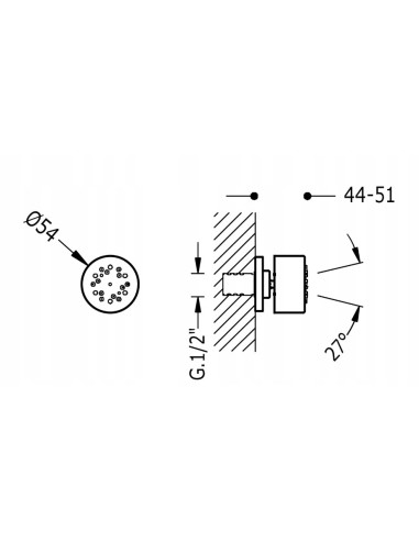 Dysza z hydromasażem Tres Natryski srebrny 9134915