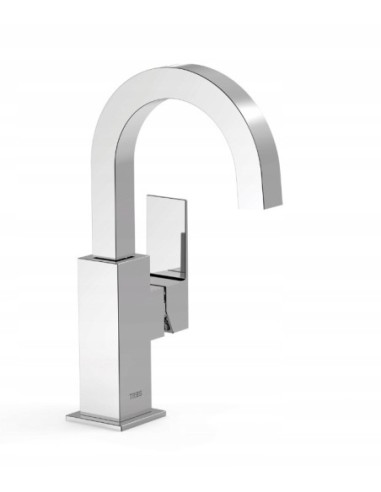 Bateria umywalkowa stojąca Tres CUADRO srebrny 106605