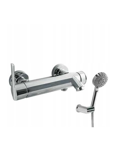 Bateria wanno-prysznicowa jednouchwyto ścienna Tres Lex-Tres srebrny 181474
