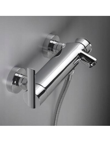 Bateria wanno-prysznicowa jednouchwyto ścienna Tres Lex-Tres srebrny 181474