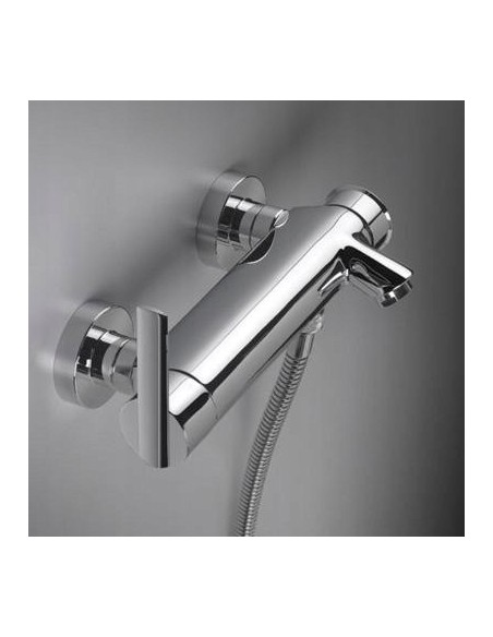 Bateria wanno-prysznicowa jednouchwyto ścienna Tres Lex-Tres srebrny 181474
