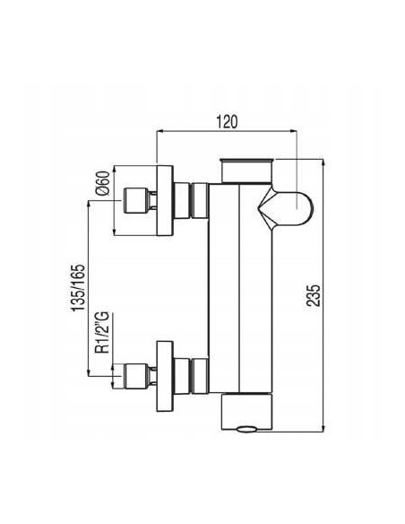 Bateria wanno-prysznicowa jednouchwyto ścienna Tres Lex-Tres srebrny 181474