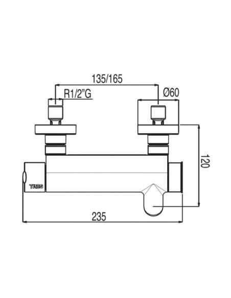 Bateria wanno-prysznicowa jednouchwyto ścienna Tres Lex-Tres srebrny 181474