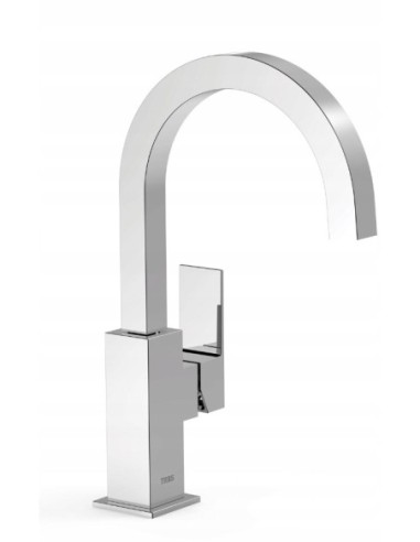 Bateria umywalkowa stojąca Tres CUADRO srebrny 106606