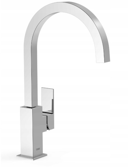 Bateria umywalkowa stojąca Tres srebrny 106607