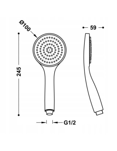 Tres Griferia słuchawka przysznicowa srebrny 29963110