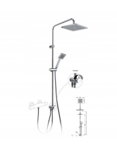 Zestaw prysznicowy natynkowy Tres Cromo 20047501