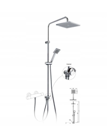 Zestaw prysznicowy natynkowy Tres Cromo 20047501