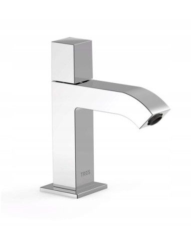 Bateria umywalkowa stojąca Tres CUADRO srebrny 107503
