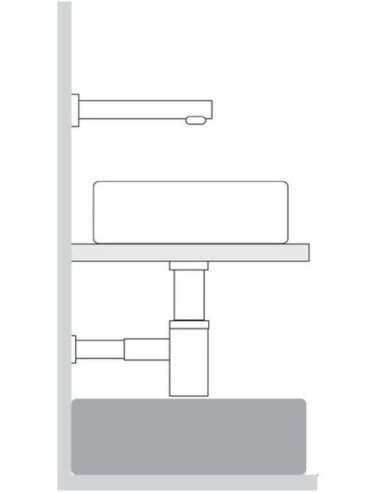 TRES Compl Griferia Syfon teleskopowy do umywalki 13463410