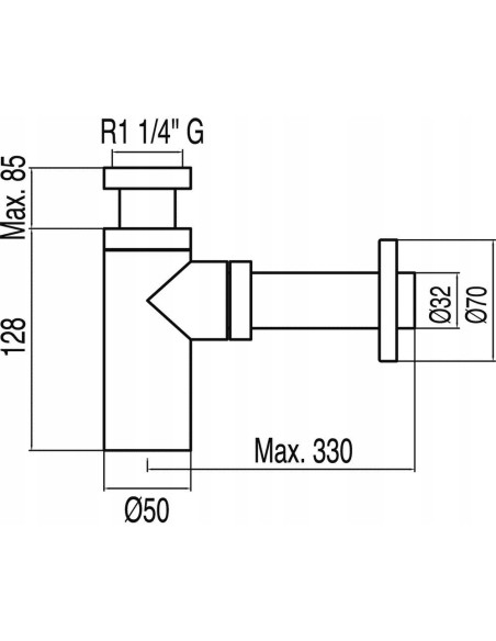 TRES Compl Griferia Syfon teleskopowy do umywalki 13463410