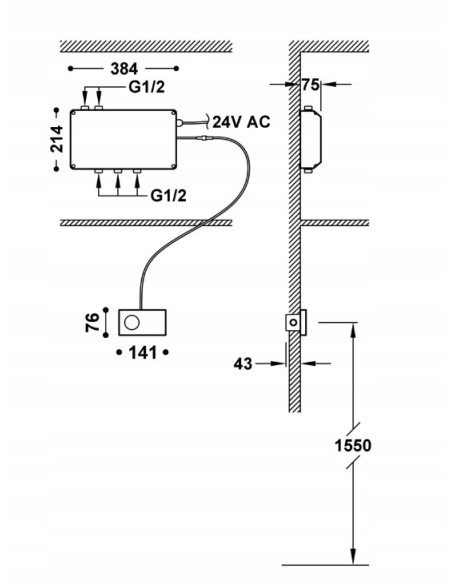 TRES Shower Technology Elektroniczny sterownik termostatyczny 49288398