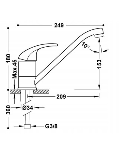 Bateria kuchenna stojąca TRES Essential srebrny 172333