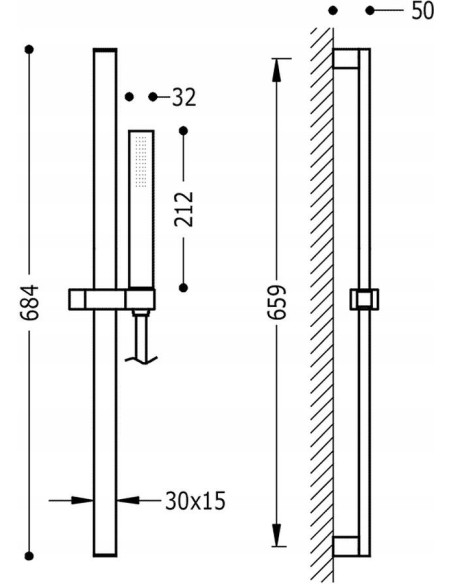 Zestaw prysznicowy natynkowy Tres Project-Slim 3452602