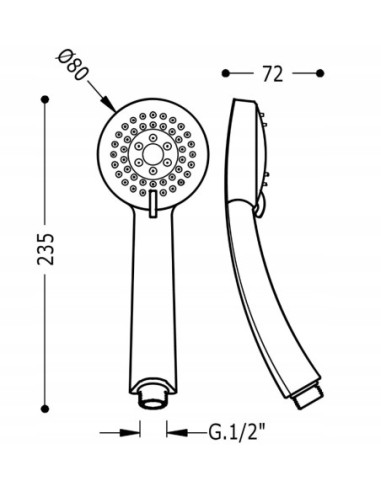 TRES Compl Ducha słuchawka srebrny 134627