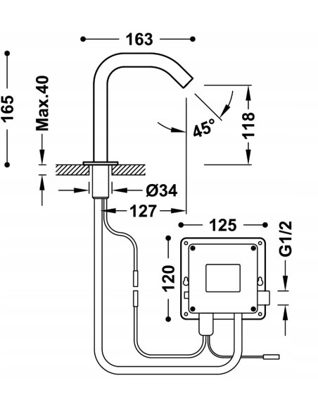 Bateria umywalkowa stojąca Tres srebrny 39210303