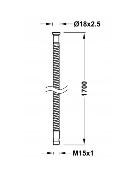 Wąż prysznicowy Tres 1,7-1,7 m 9134712
