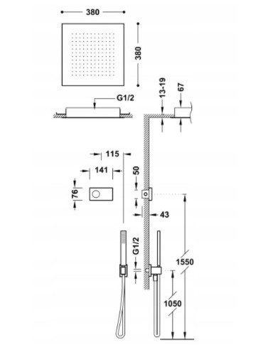 TRES Shower Technology Zestaw podtynkowy 09286552