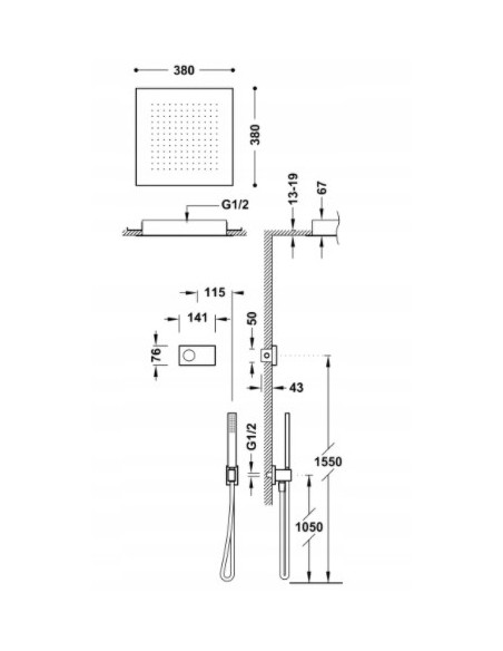 TRES Shower Technology Zestaw podtynkowy 09286552