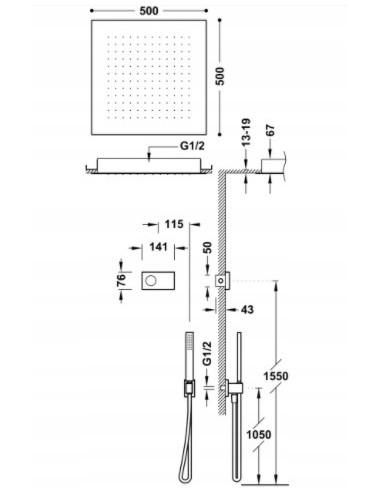 TRES Shower Technology Zestaw podtynkowy 09286561