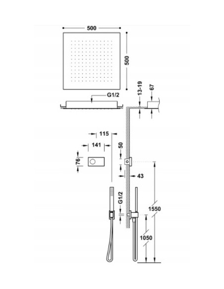 TRES Shower Technology Zestaw podtynkowy 09286561