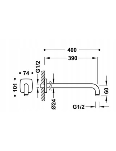 TRES Compl Ducha Ramię naścienne 13463301