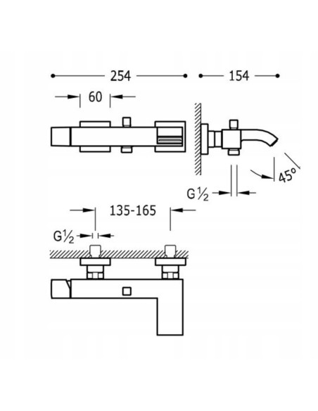 Zestaw prysznicowy natynkowy Tres Cuadro-Tres 10717002