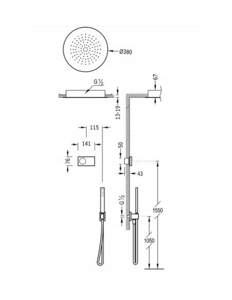 Zestaw prysznicowy podtynkowy Tres SHOWER TECHNOLOGY chrom 9286555