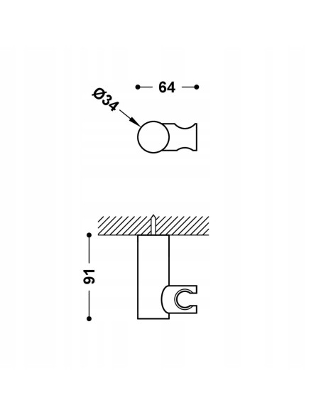 Uchwyt prysznicowy do słuchawki Tres 161839 chrom