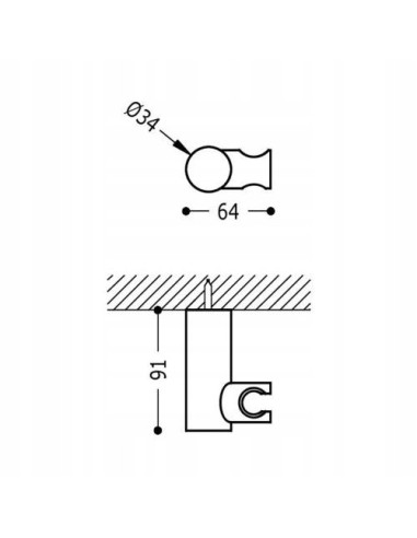 Uchwyt prysznicowy do słuchawki Tres 161839 chrom