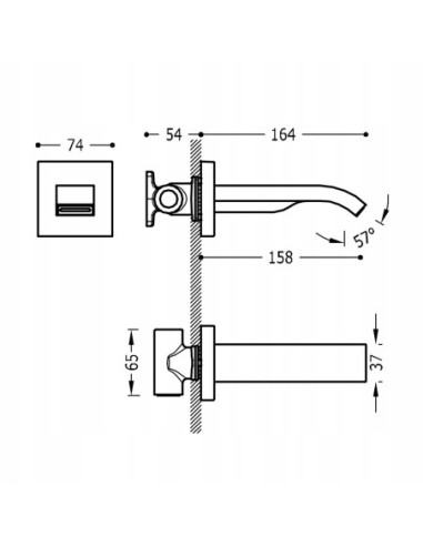 Wylewka umywalkowa Tres 1/2 cala L 20718107