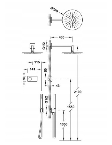 Zestaw prysznicowy podtynkowy Tres SHOWER TECHNOLOGY chrom 9286558