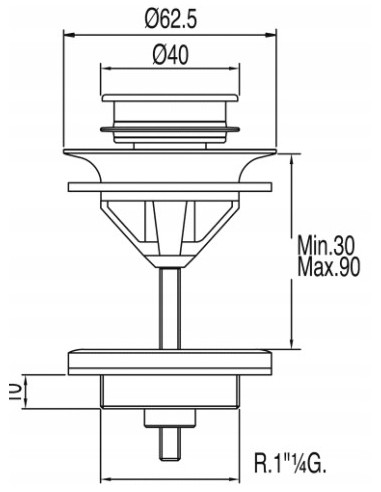 TRES Odpływ umywalkowy SIMPLE-RAPID 162840
