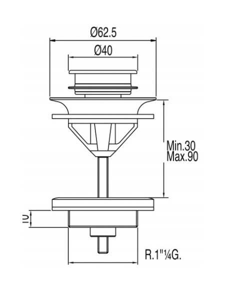 TRES Odpływ umywalkowy SIMPLE-RAPID 162840