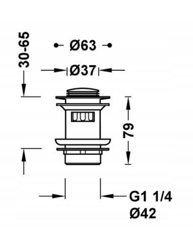TRES Compl Griferia Zawór spustowy Click-Clack do umywalki 134215025
