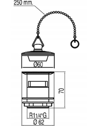 TRES Compl Zawór spustowy z korkiem i łańcuszkiem do umywalki 13474320