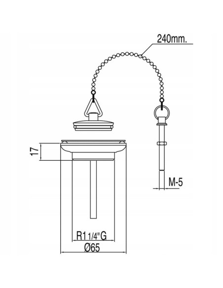 Korek bez przelewu z sitkiem okrągły Tres srebrny 13463910
