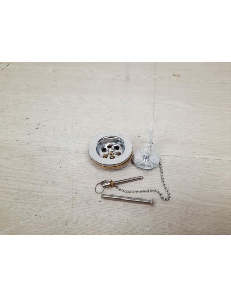 Korek bez przelewu z sitkiem okrągły Tres srebrny 13463910