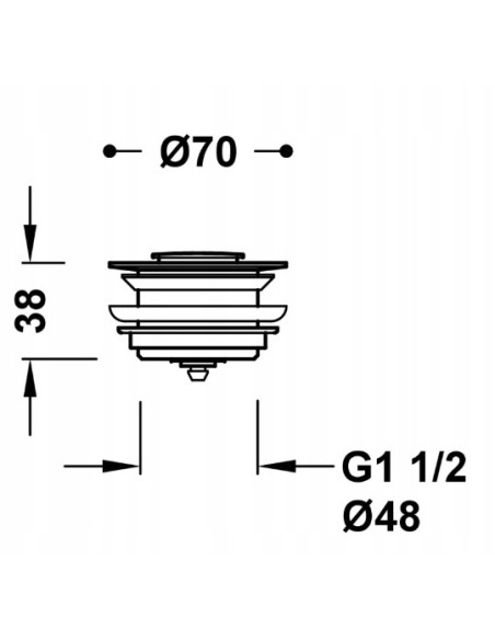 TRES Compl Zawór spustowy Click-Clack z ukrytym korkiem do wanny 134215027