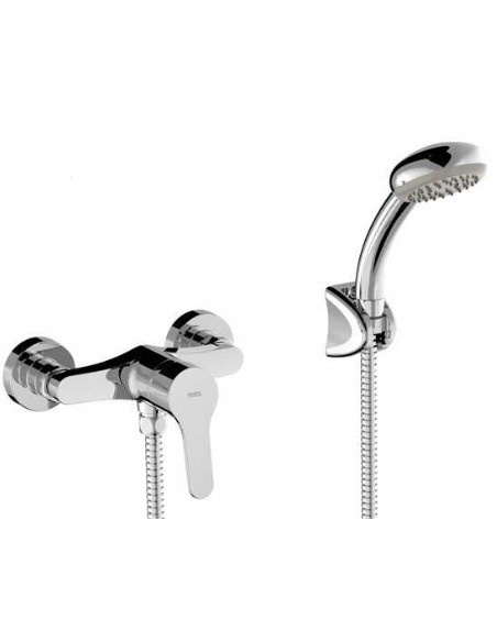 Bateria prysznicowa ścienna Tres BASE srebrny 21516710