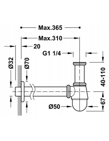 TRES syfon bidetowy butelkowy chrom 13463440