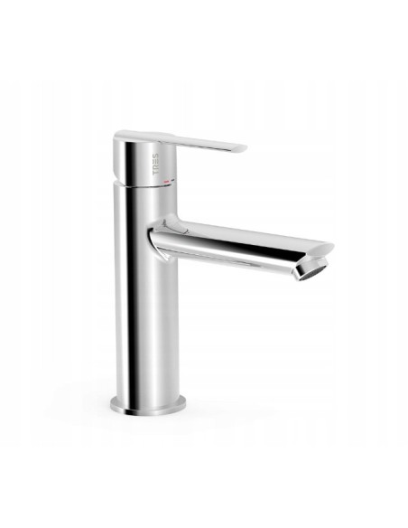 Bateria umywalkowa stojąca Tres srebrny 181203